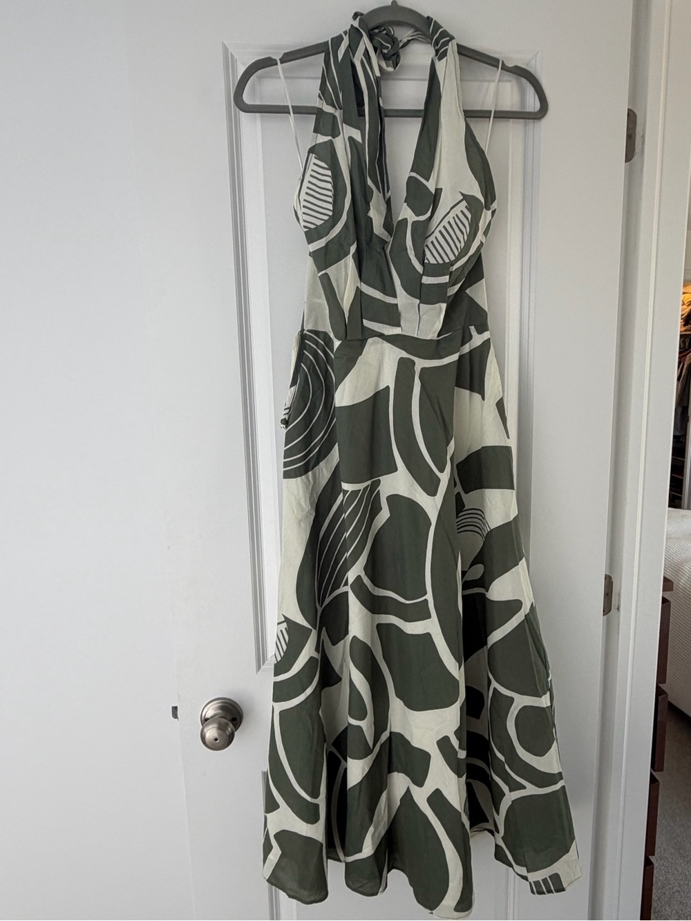 Zara Patterned Halter Maxi Dress
